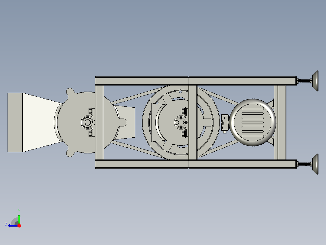 粉体生产与冲击式粉碎机右视图