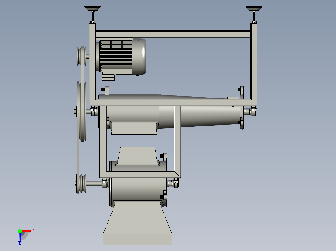 粉体生产与冲击式粉碎机俯视图
