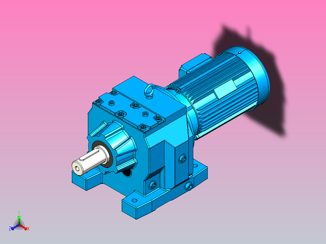 R87斜齿轮减速机[R87-Y1.5-6P-140-M1-Ⅲ]主视图