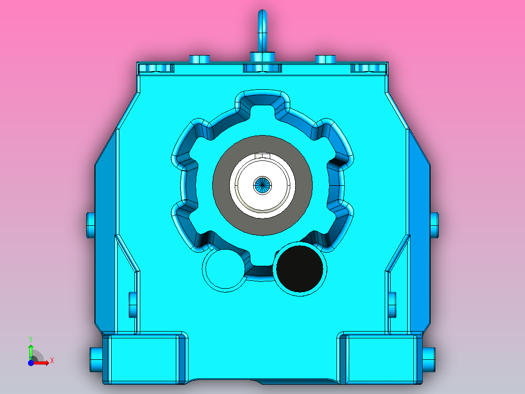 R87斜齿轮减速机[R87-Y1.5-6P-140-M1-Ⅲ]前视图