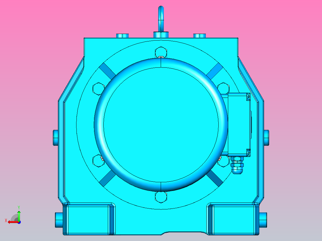 R87斜齿轮减速机[R87-Y1.5-6P-140-M1-Ⅲ]后视图