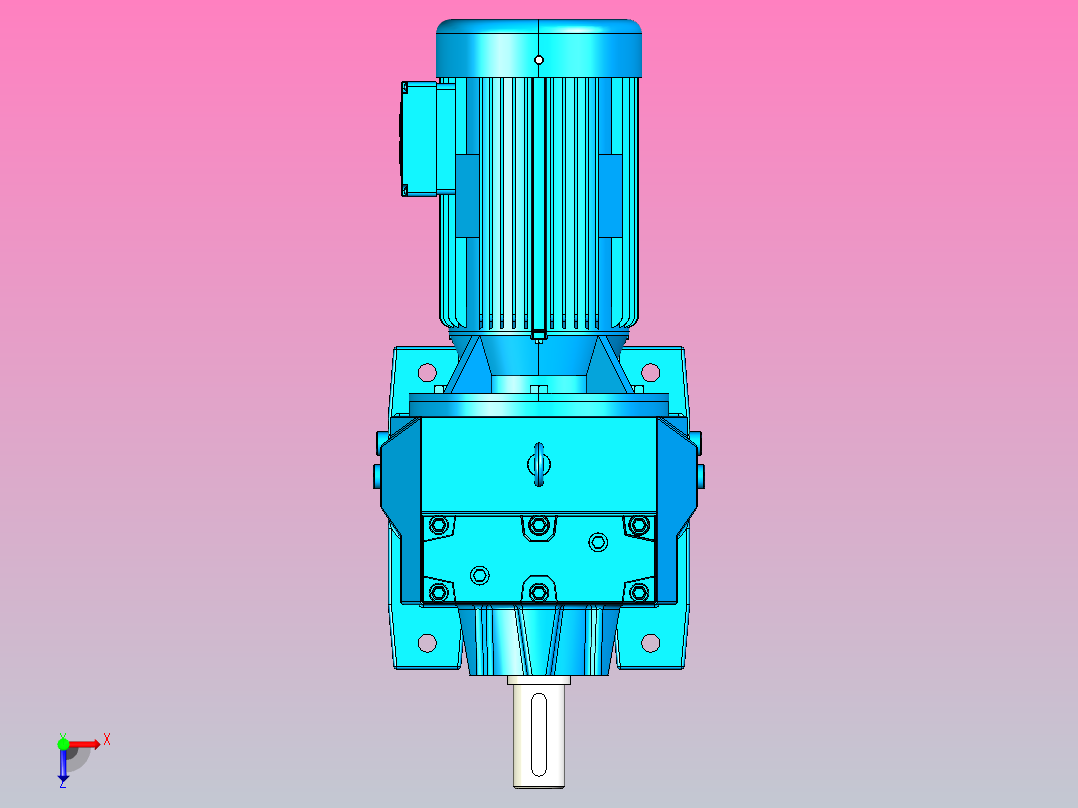 R87斜齿轮减速机[R87-Y1.5-6P-140-M1-Ⅲ]俯视图