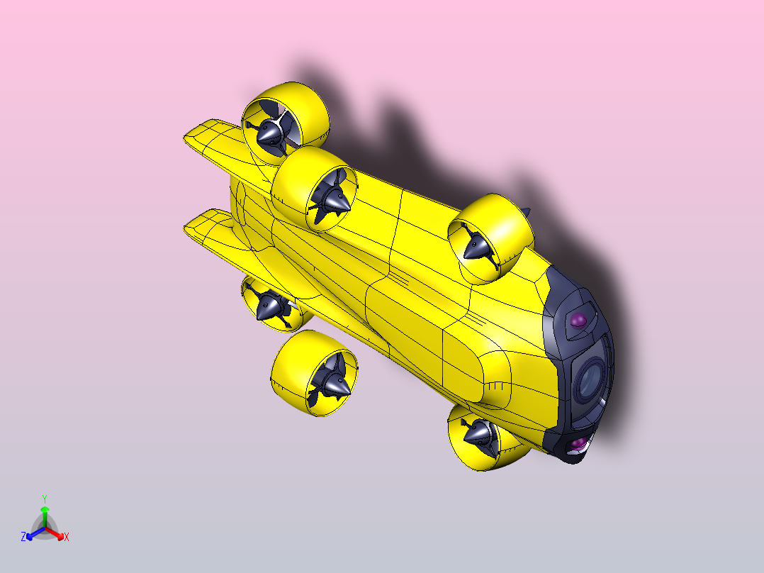 小型潜水器正等轴测图