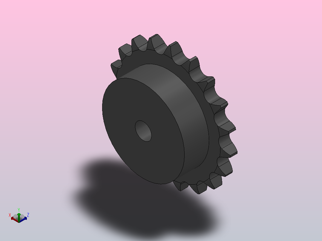 直孔链轮10B型_19-10B-1正等轴测图