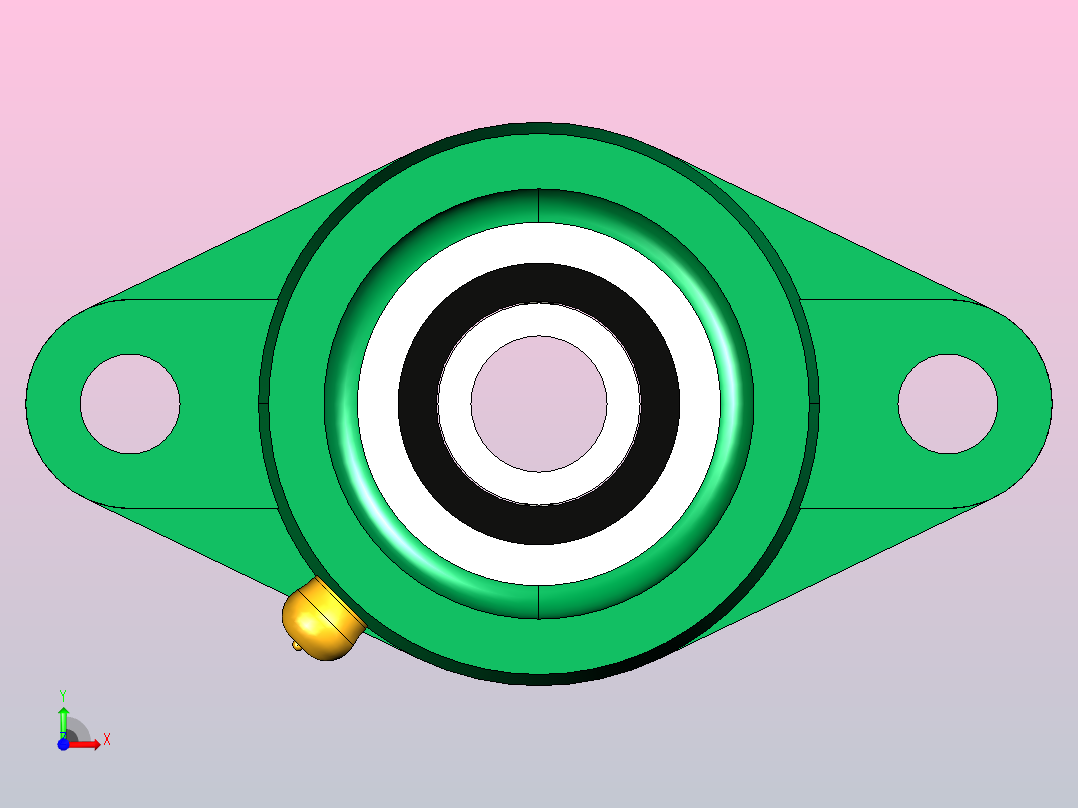 带菱形座轴承(UCFLU)[UCFLU202]前视图