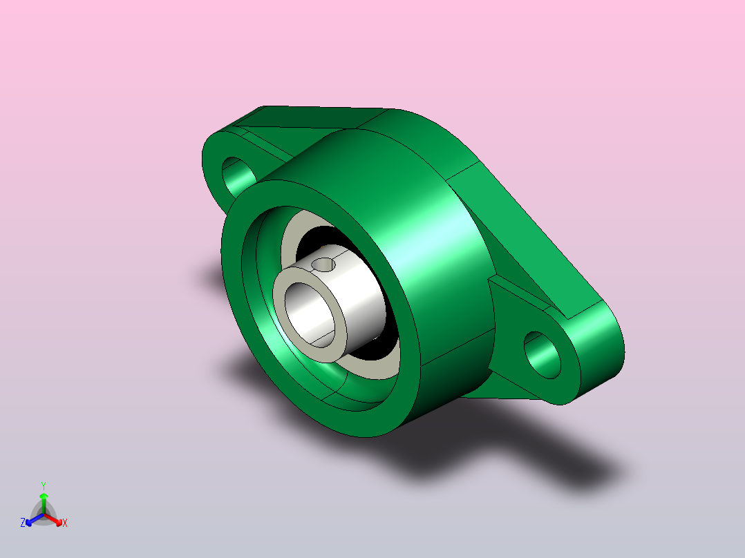 带菱形座轴承(UCFLU)[UCFLU202]正等轴测图