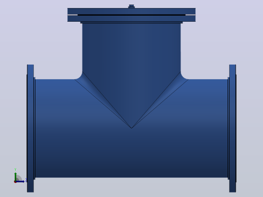 ST34型直流式法兰连接T型过滤器[ST34C-DN350(PN10，25)]左视缩略图