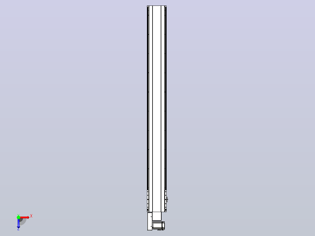 皮带直线轴半封闭可选导轨TPA-HNB-202D-140-L1800-ML-Y-P75-N3俯视图