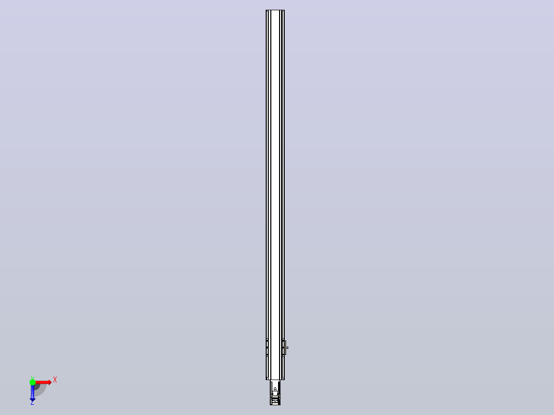 日规模组半封闭丝杆TPA-HNR-65S-1610C-L1150-M-Y-P20-N3俯视图