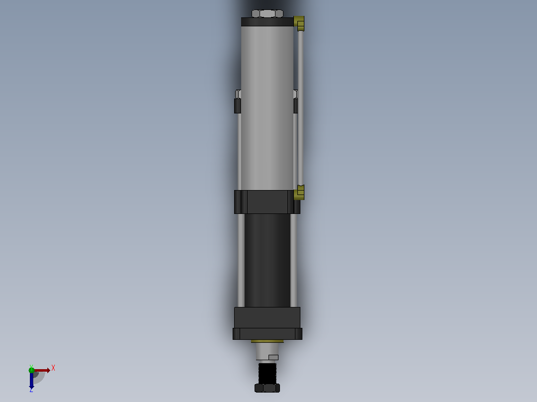 MPT-8T系列标准型[MPT-80-100-5-8T-M2-S2-0°]气压增压缸俯视图