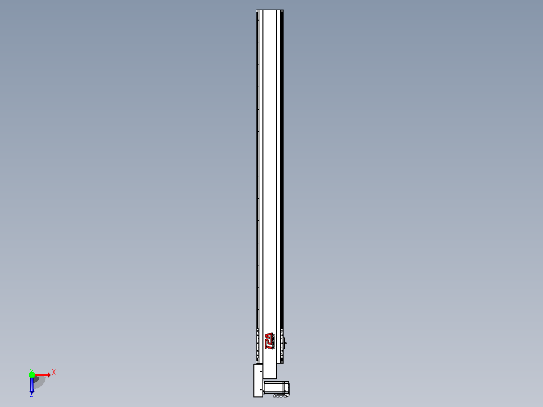 皮带直线轴半封闭可选导轨TPA-HNB-120D-110-L1350-ML-Y-P40-N3俯视图