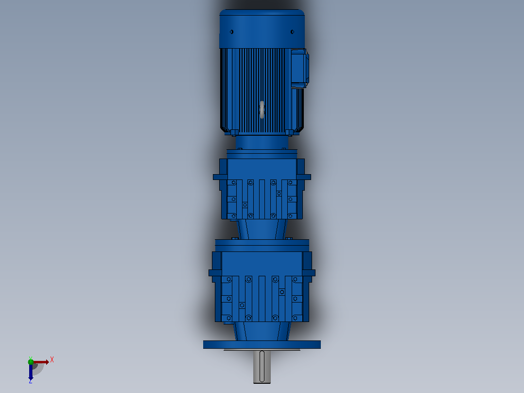 RF47R37法兰轴伸式组合型斜齿轮减速机RF47R37-Y0.25-4P-71-M1-0°-Φ200俯视图