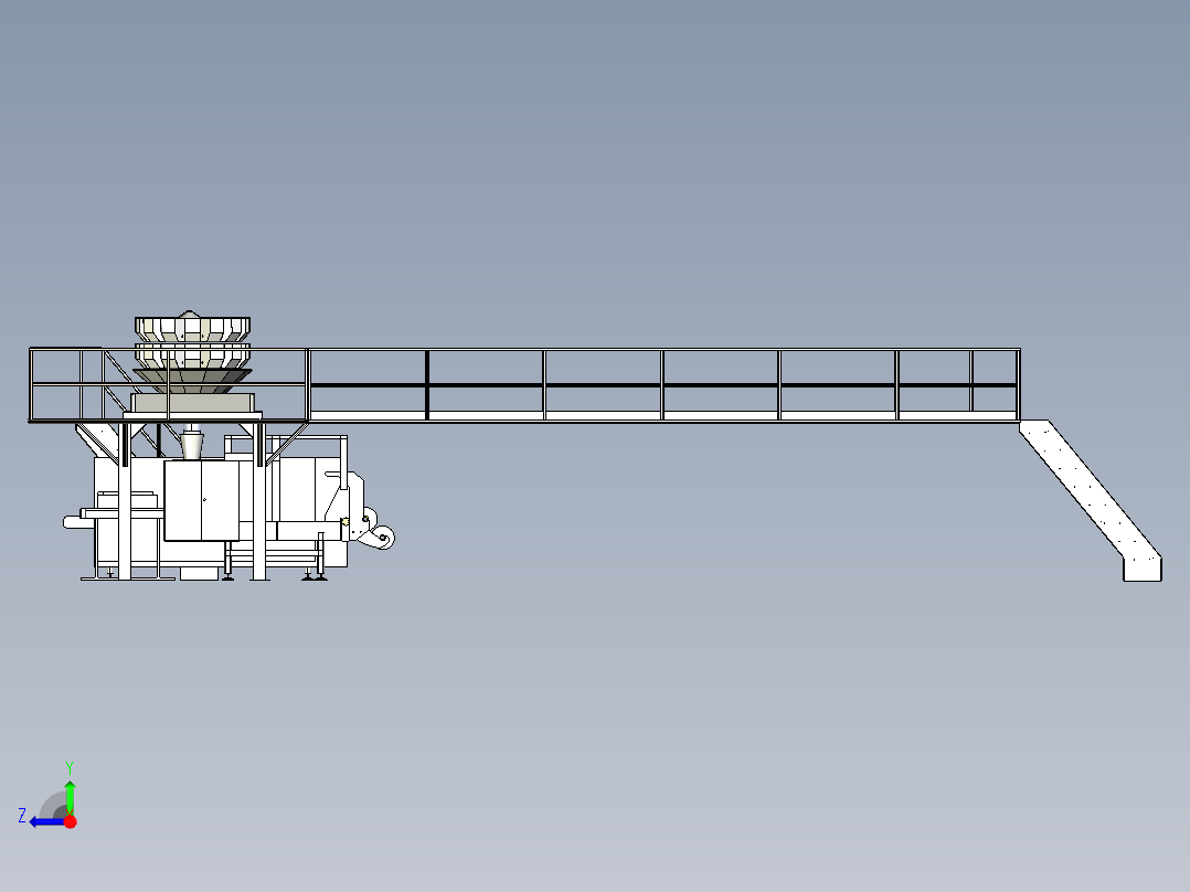 食品加工生产线step格式右视图