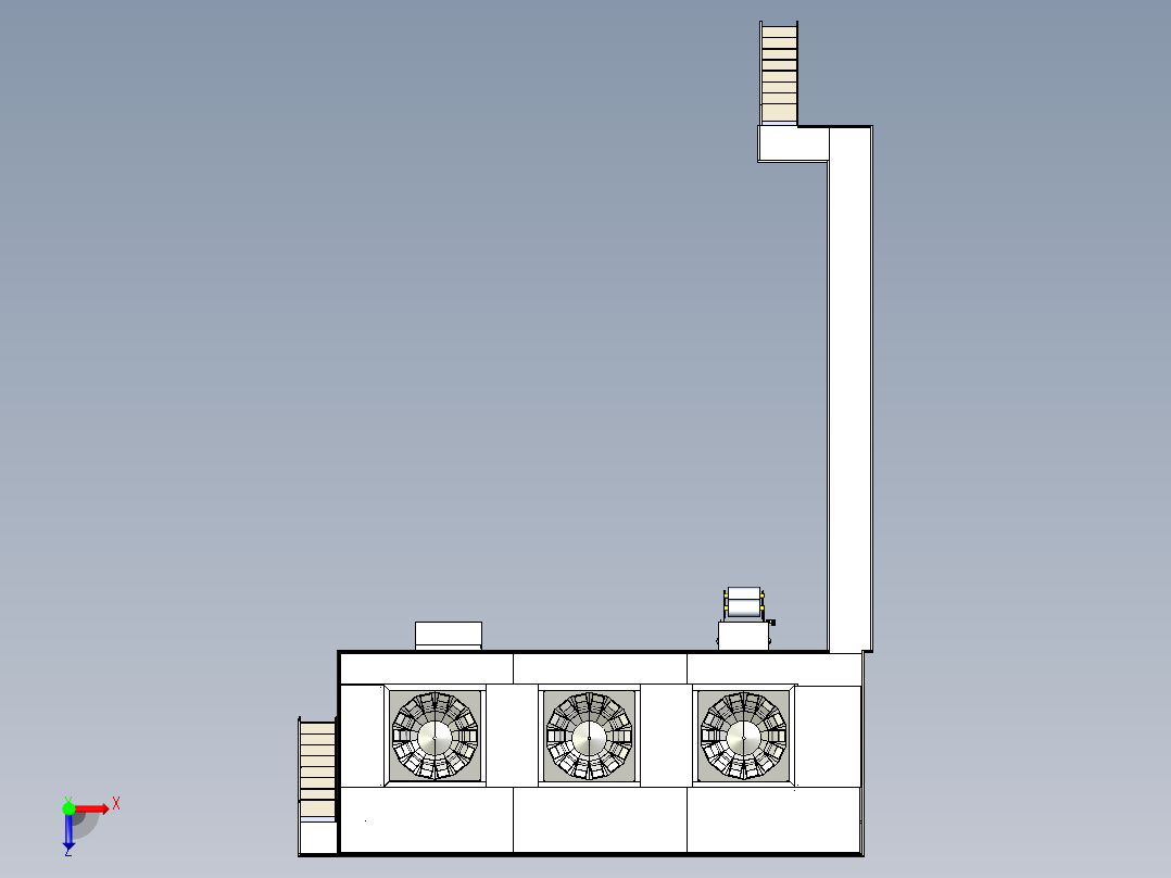 食品加工生产线step格式俯视图