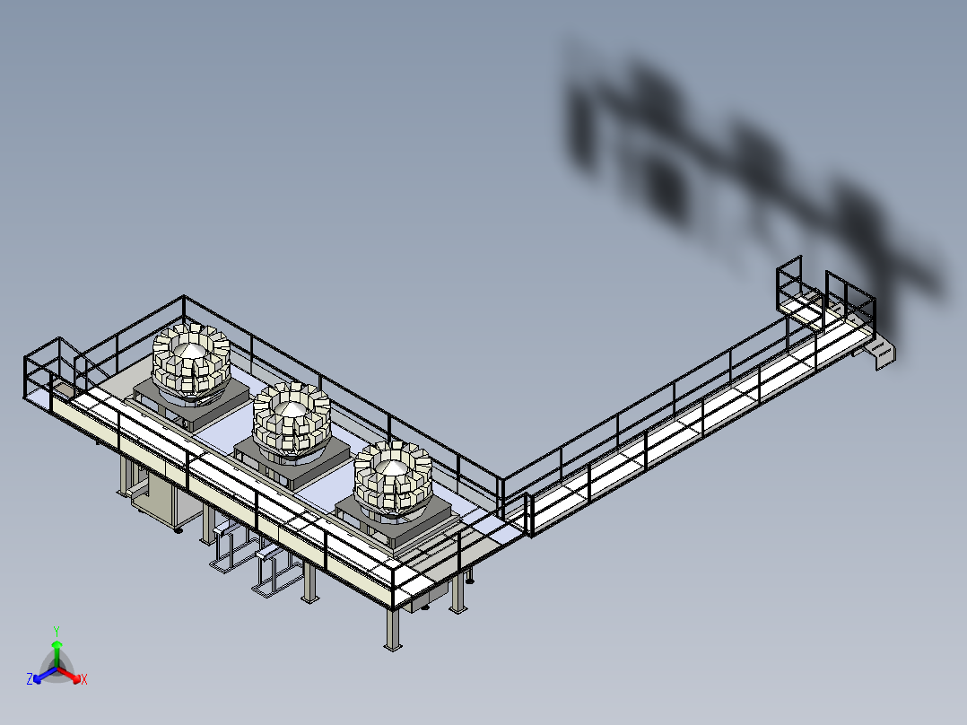 食品加工生产线step格式正等轴测图