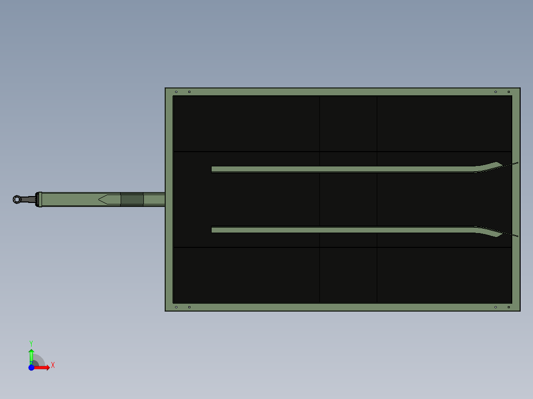 军用无人机发射系统前视图