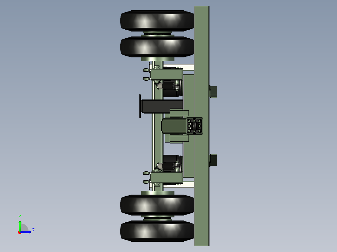 军用无人机发射系统左视图