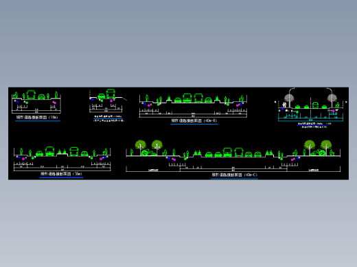 城市道路横断面设计规划用cad图纸dwg格式素材