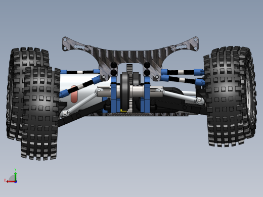 Xray T2电动遥控车RC底盘骨架3D模型图纸 Solidworks设计 附STEP后视缩略图
