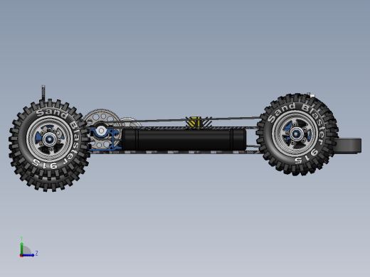 Xray T2电动遥控车RC底盘骨架3D模型图纸 Solidworks设计 附STEP左视缩略图