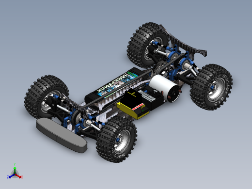 Xray T2电动遥控车RC底盘骨架3D模型图纸 Solidworks设计 附STEP正等轴测缩略图