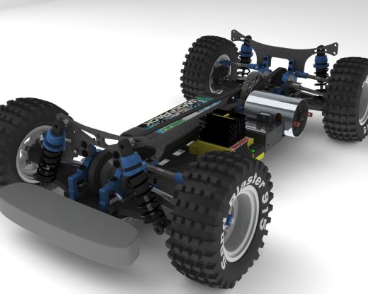 Xray T2电动遥控车RC底盘骨架3D模型图纸 Solidworks设计 附STEP缩略图