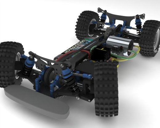Xray T2电动遥控车RC底盘骨架3D模型图纸 Solidworks设计 附STEP缩略图
