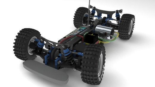 Xray T2电动遥控车RC底盘骨架3D模型图纸 Solidworks设计 附STEP缩略图