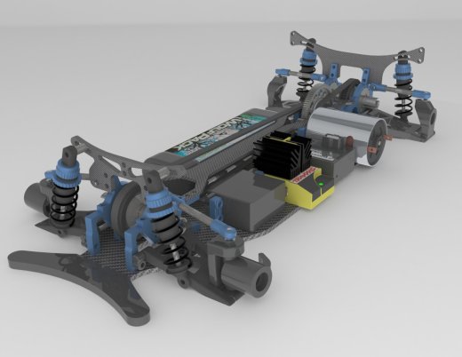 Xray T2电动遥控车RC底盘骨架3D模型图纸 Solidworks设计 附STEP缩略图