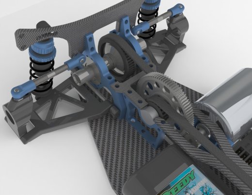 Xray T2电动遥控车RC底盘骨架3D模型图纸 Solidworks设计 附STEP缩略图
