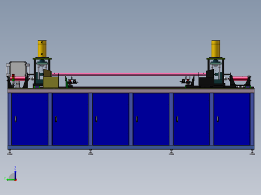 钢管液压冲孔机3d图纸钢管自动上下料钢管两端液压打孔机3d图纸左视缩略图