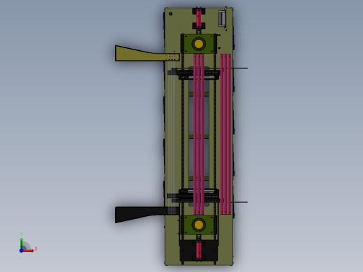 钢管液压冲孔机3d图纸钢管自动上下料钢管两端液压打孔机3d图纸俯视缩略图