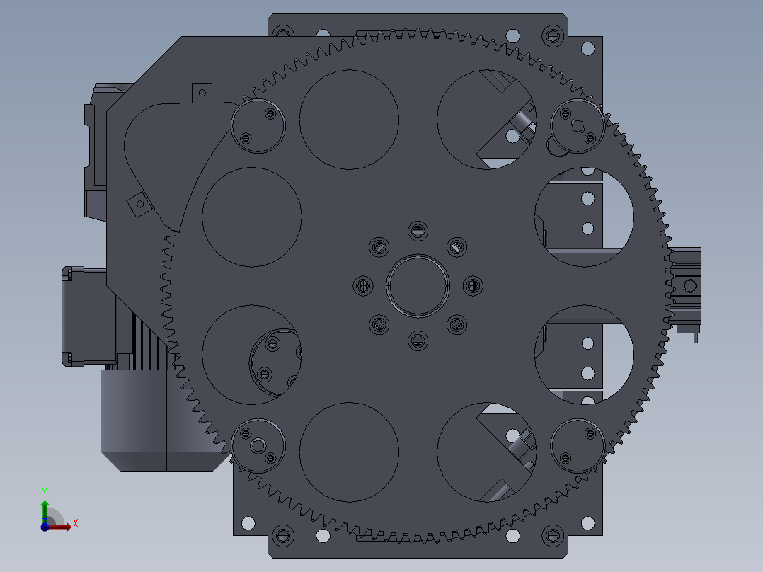 托盘抬升装置及旋转装置(回转台抬升装置)前视图