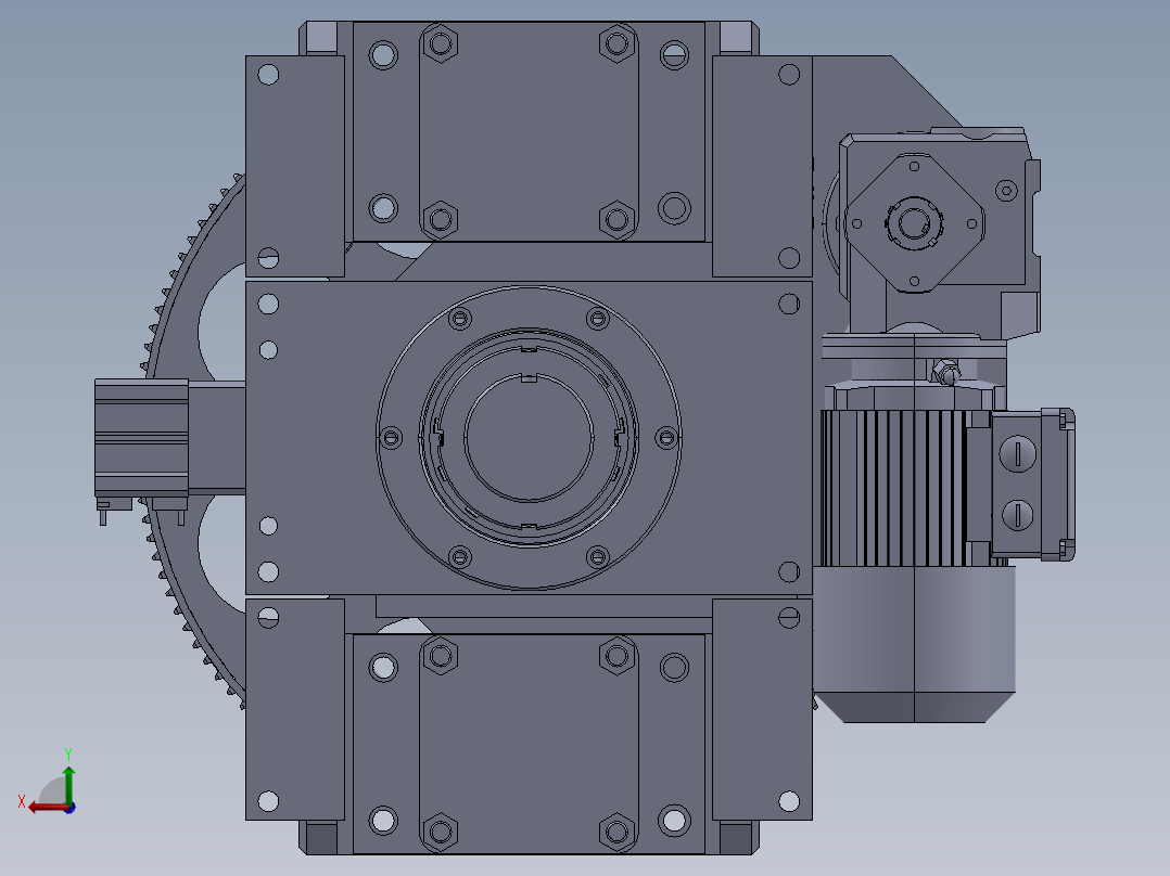 托盘抬升装置及旋转装置(回转台抬升装置)后视图