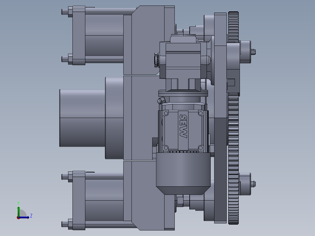 托盘抬升装置及旋转装置(回转台抬升装置)左视图