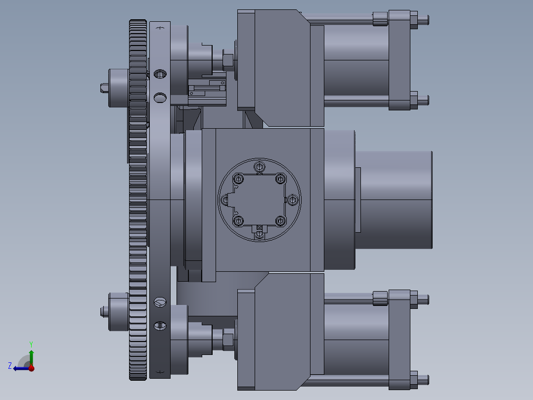 托盘抬升装置及旋转装置(回转台抬升装置)右视图