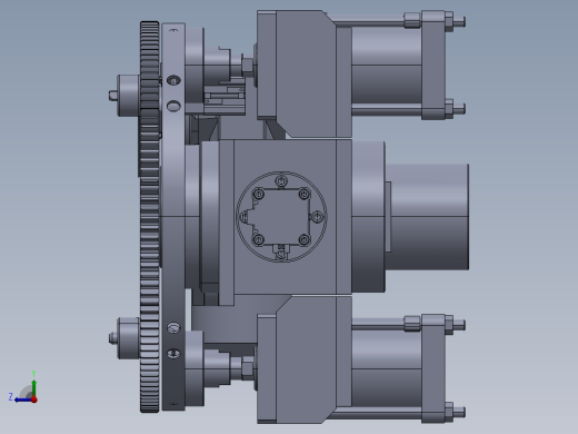 托盘抬升装置及旋转装置(回转台抬升装置)右视缩略图