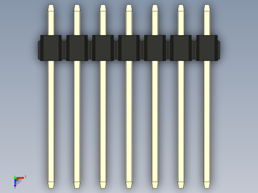 彩色公头100mil（2.54mm）系列-DS1021_black_3x07p_100mil_Type5_rev1.0俯视缩略图