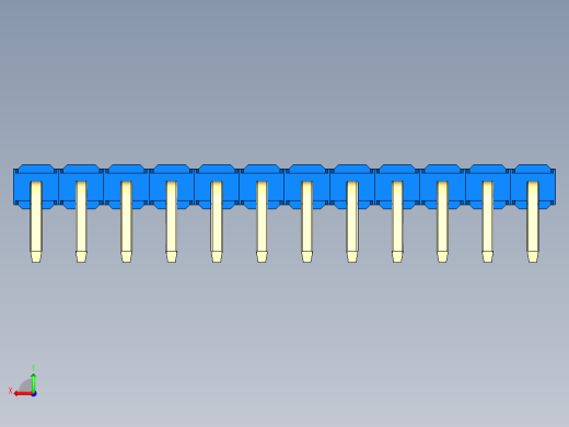 彩色公排针 100mil 2.54mm 系列-DS1022_blue_1x12p_100mil_TypeD_rev1.0后视缩略图
