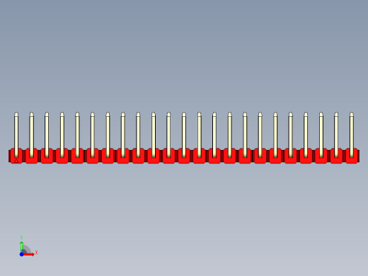 彩色公排针 100mil 2.54mm 系列-DS1022_red_23p_100mil_TypeU_rev1.0前视缩略图