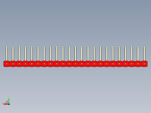 彩色公排针 100mil 2.54mm 系列-DS1022_red_23p_100mil_TypeU_rev1.0后视缩略图