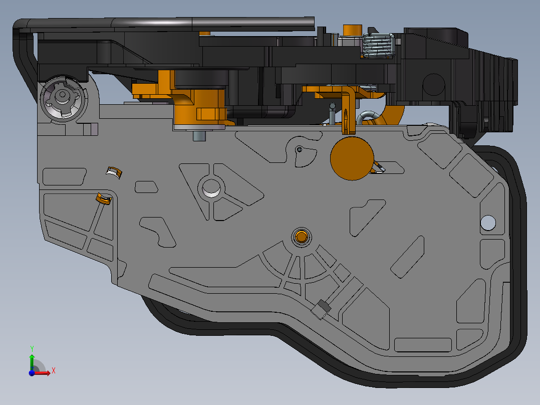 汽车防盗门锁设计前视图