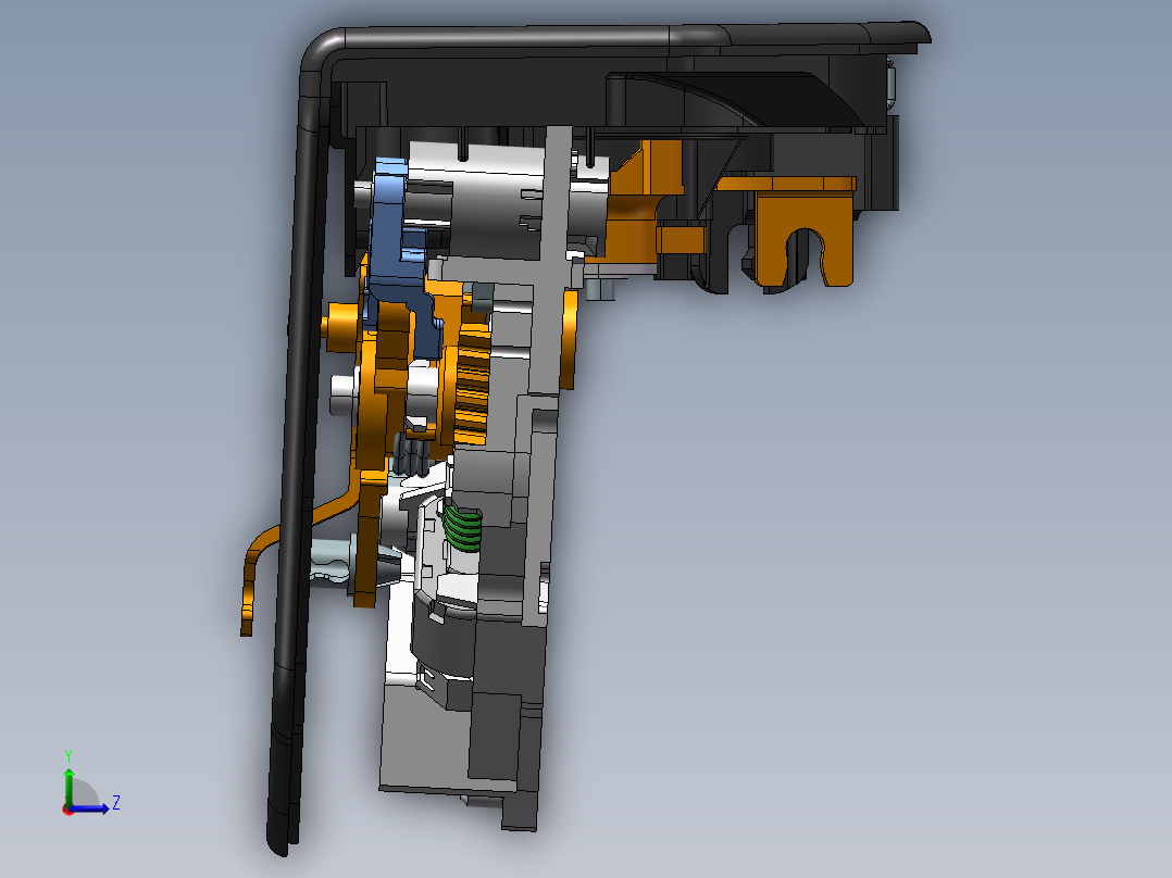 汽车防盗门锁设计左视图
