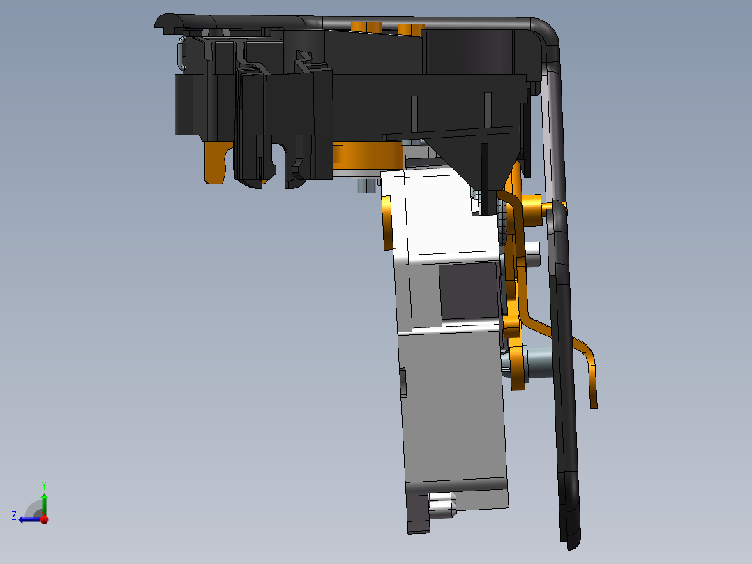 汽车防盗门锁设计右视图