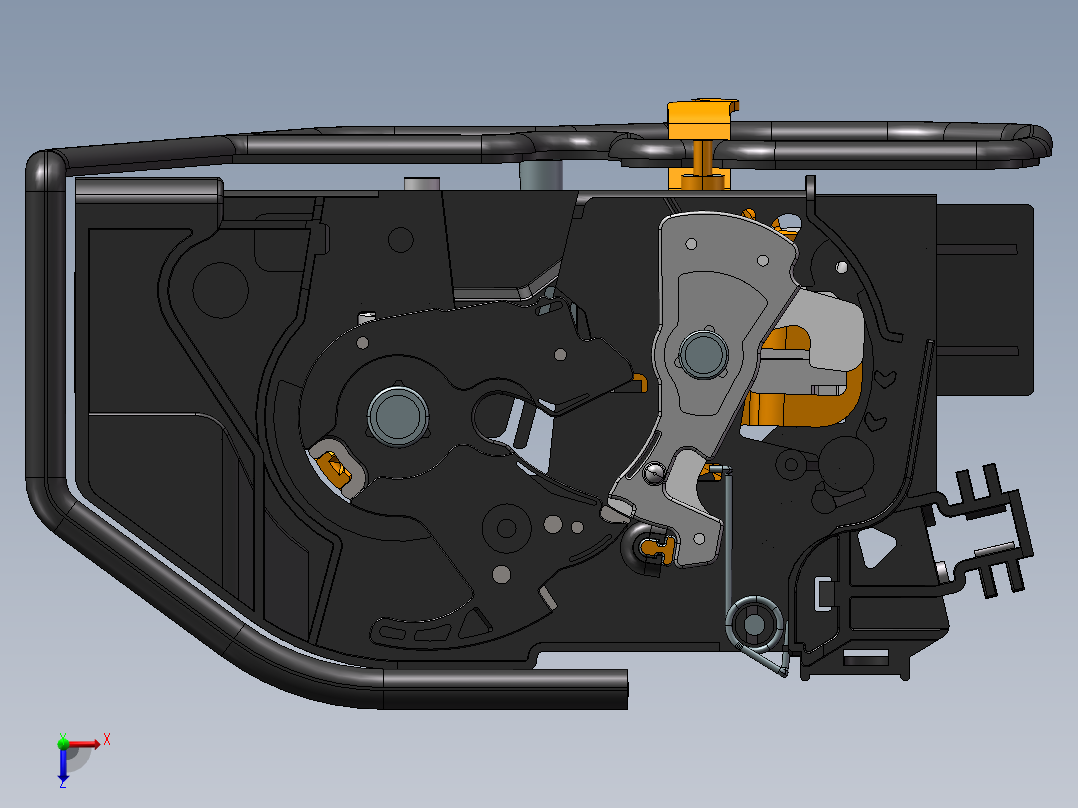 汽车防盗门锁设计俯视图