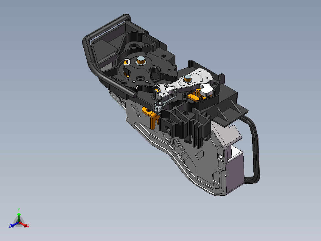 汽车防盗门锁设计正等轴测图