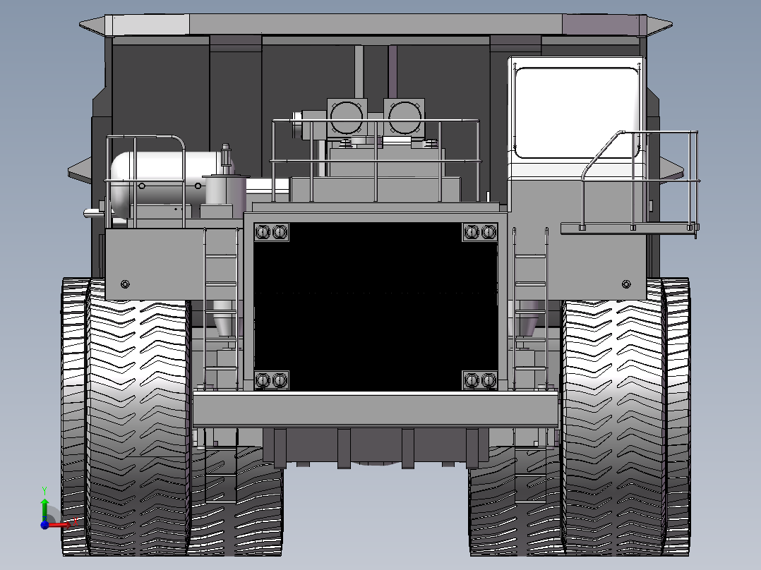 12.工程自卸卡车 3d模型图纸前视图