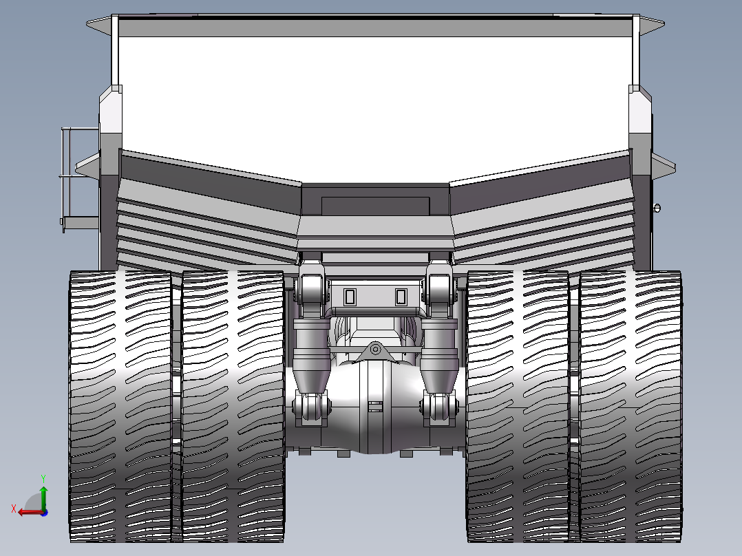 12.工程自卸卡车 3d模型图纸后视图