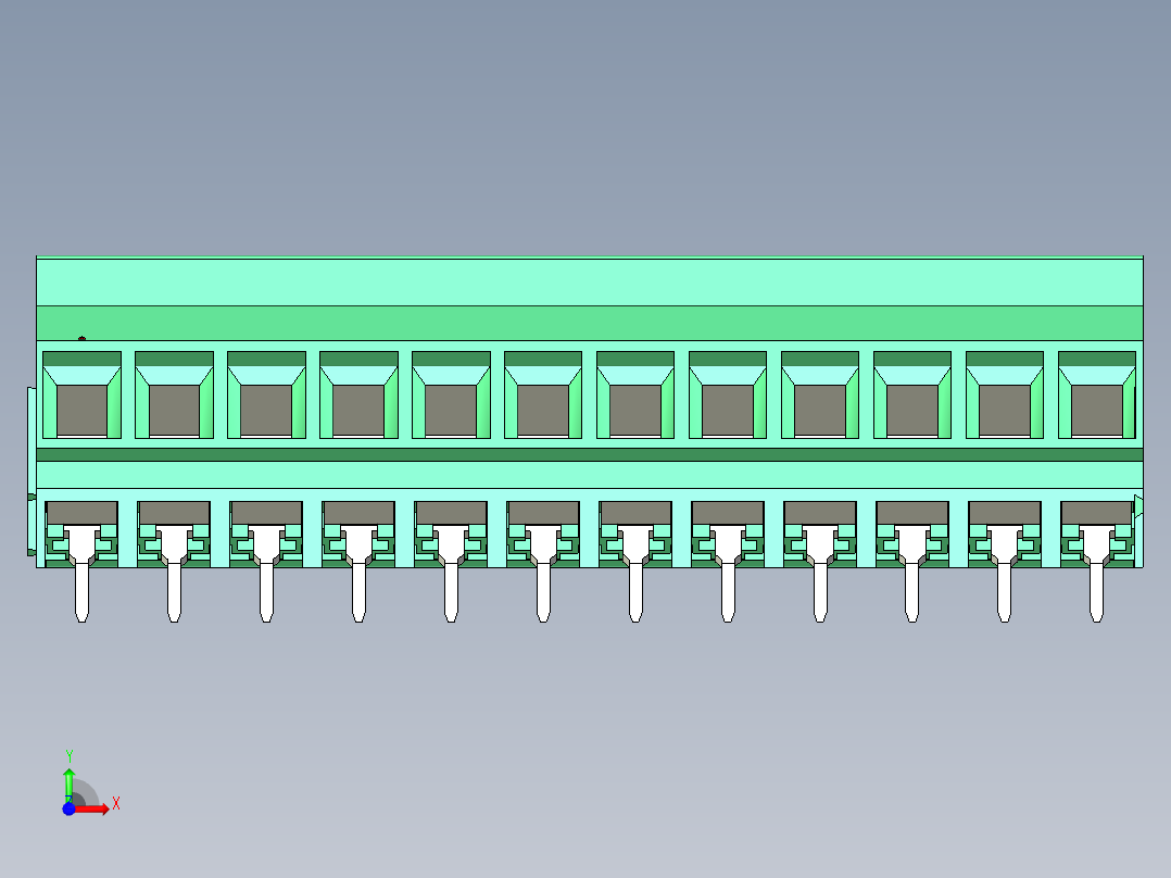 DEGSON DG636 系列 6.357.629.52mm 接线端子-DG636S-6.35-12P-14-00AH前视图