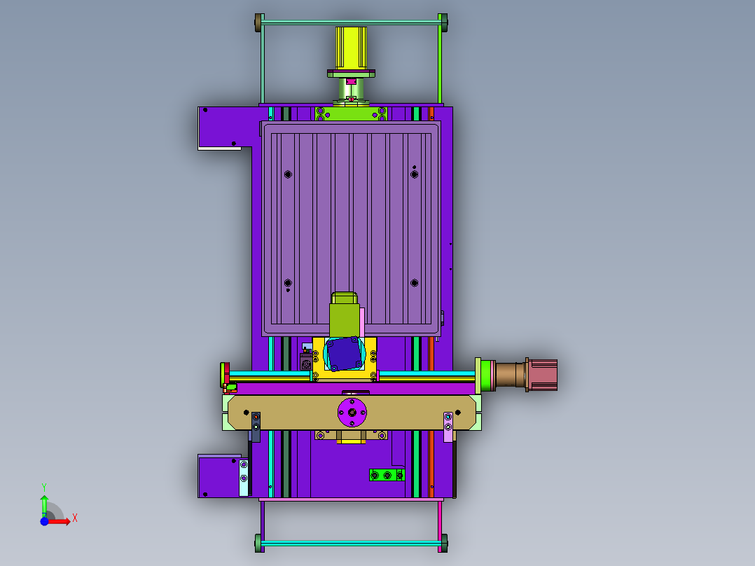 金属件加工落地数控钻铣床前视图